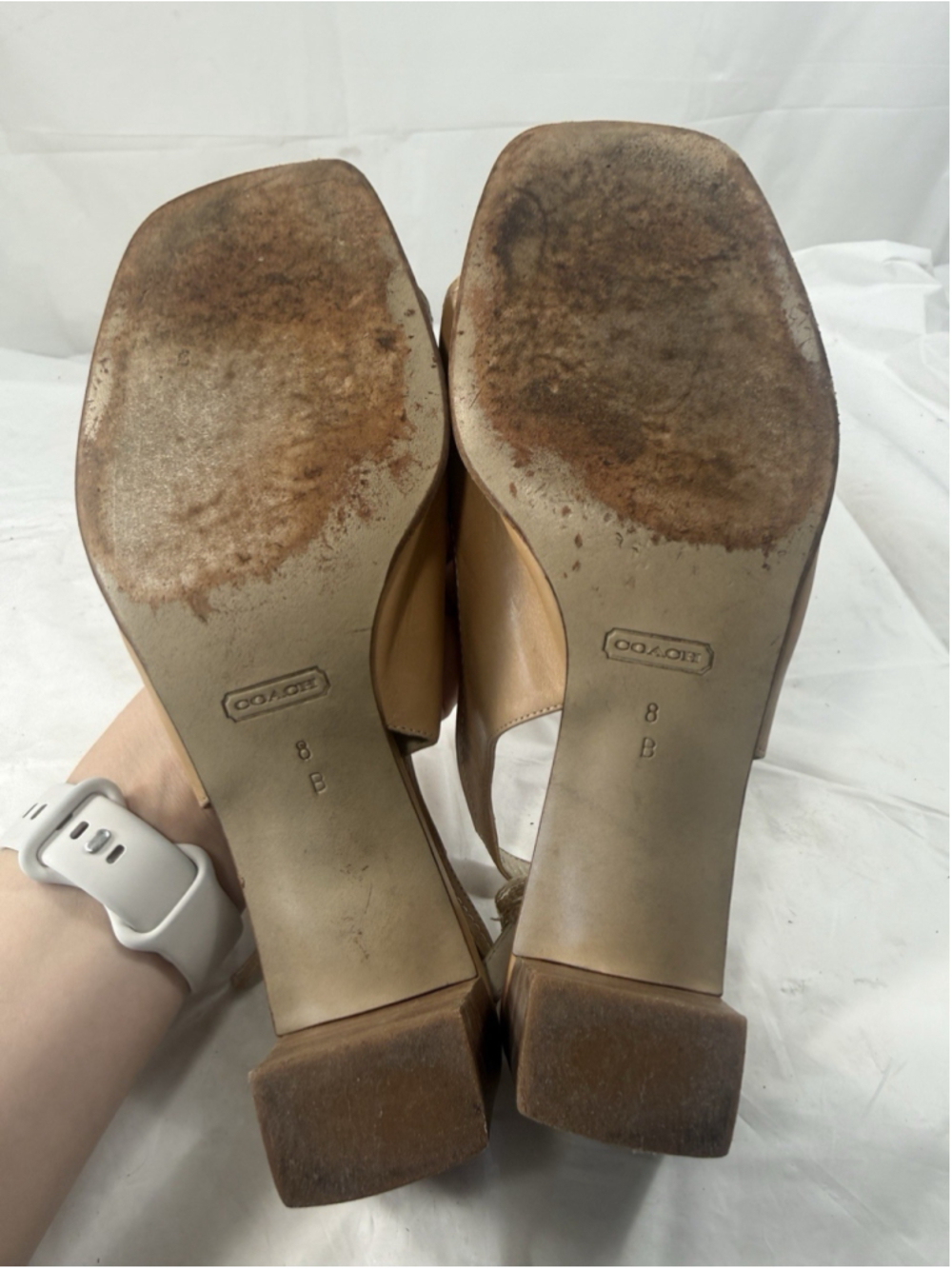 VINTAGE COACH NORA GLOVE LEATHER SLING BACK SANDALS SHOES SIZE 8 B ITALY - Picture 5 of 14